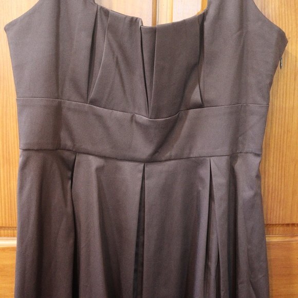 Calvin Klein Vintage Taffeta Brown Formal Knee Length Dress 12 - Picture 1 of 8